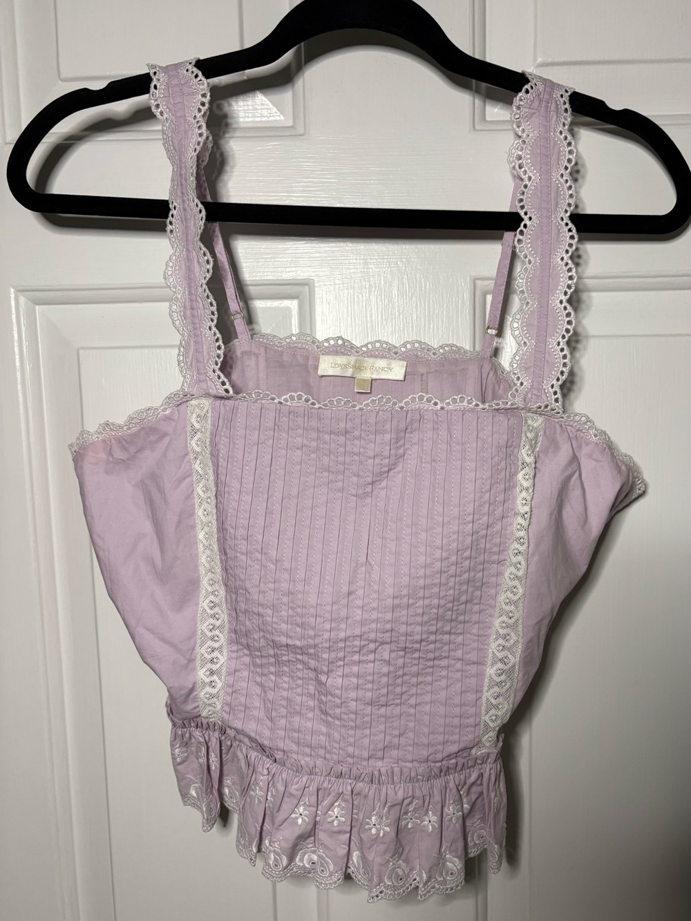 LoveShackFancy Lavender Eyelet-Trim Blouse - Picture 4 of 8